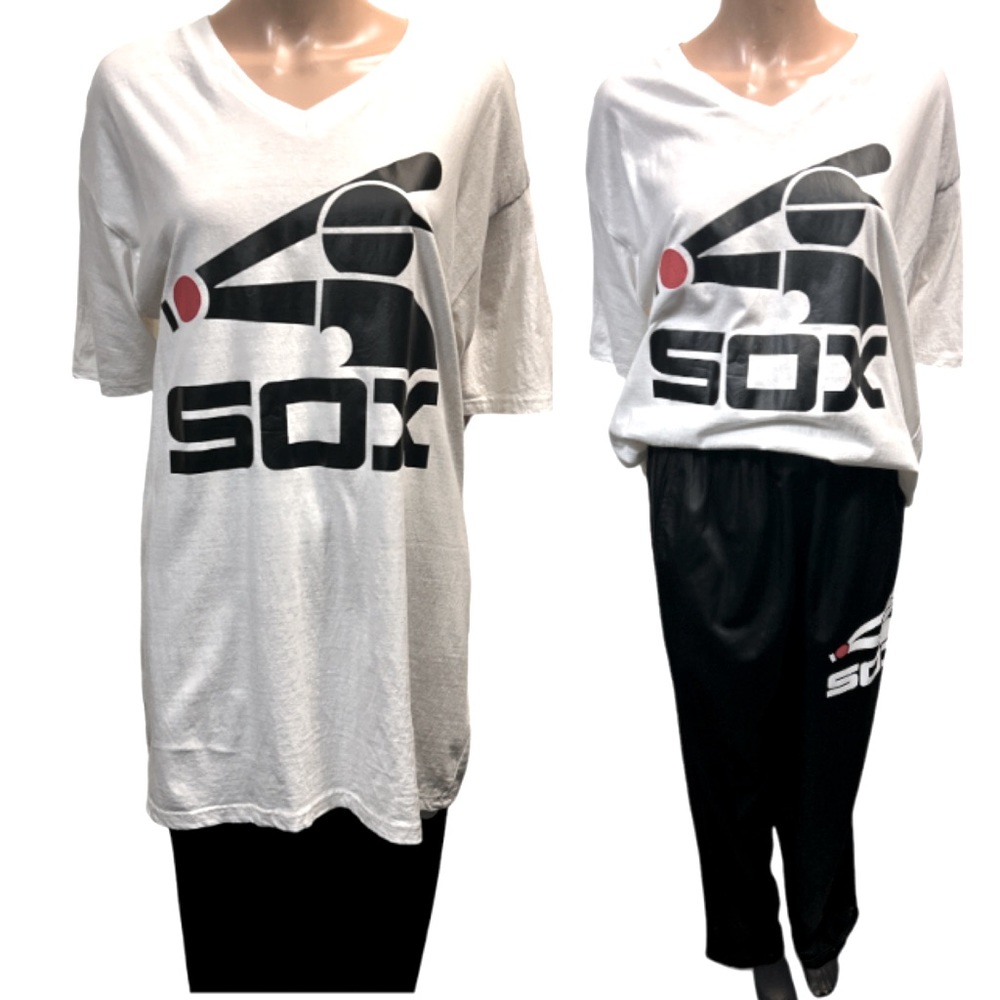 True Rock Chicago White Sox T Shirt white V neck short sleeve size XXL